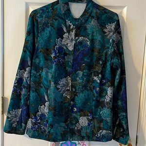 Notations floral light weight zipper dress jacket (2)